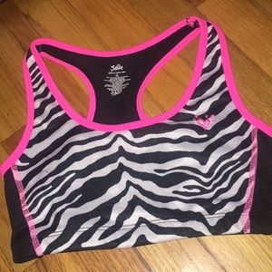 Justice zebra print sports bra